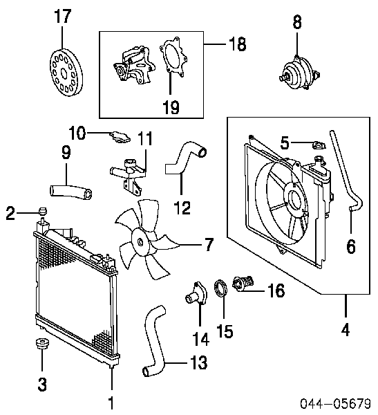 1657321010 Toyota tubería de radiador arriba