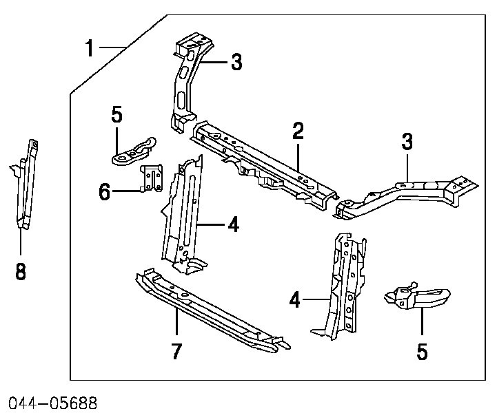  Soporte de radiador inferior (panel de montaje para foco) para Toyota Yaris P10