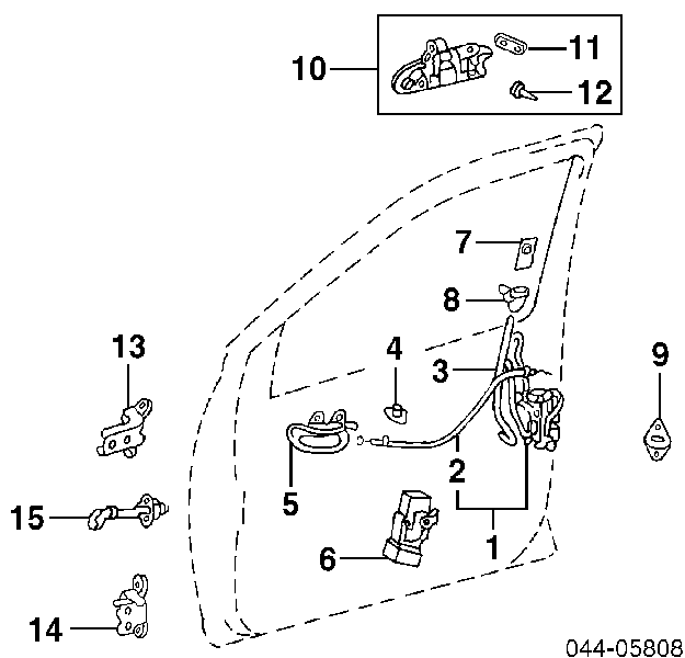  Bisagra de puerta delantera izquierda para Toyota Previa ACR3