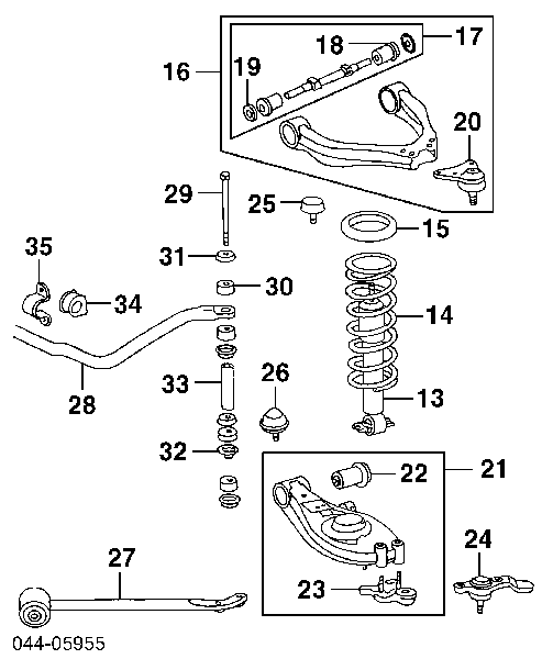  Kit de reparación, barra estabilizadora delantera para Toyota Liteace CM30G, KM30G