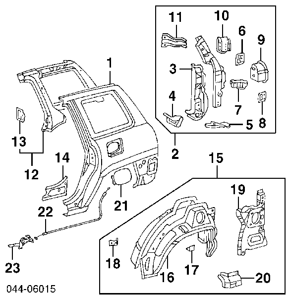 6162042051 Toyota guardabarros trasero izquierdo