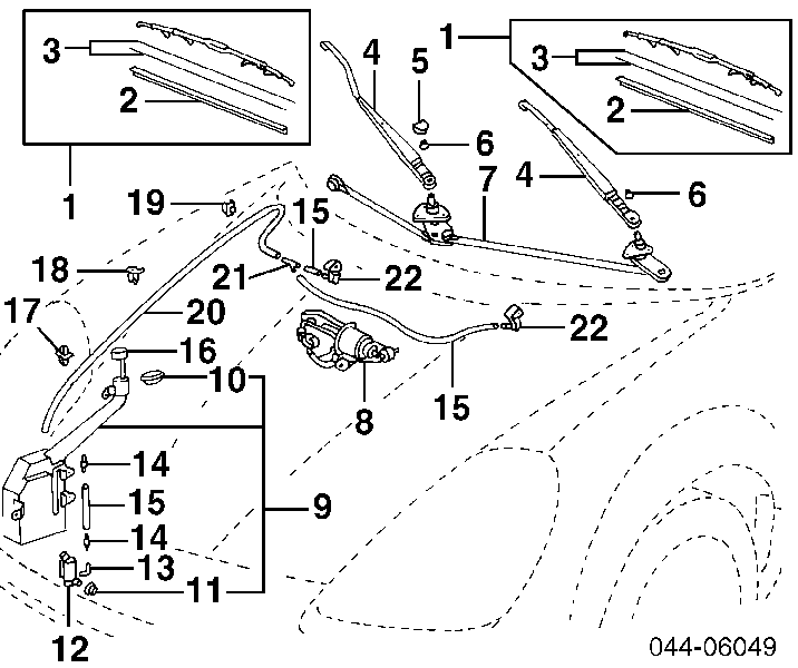  Tubería de agua de lavado de parabrisas para Toyota Sienna L2