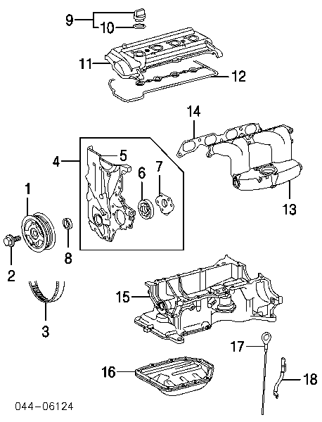 9031125021 Toyota anillo retén, cigüeñal frontal