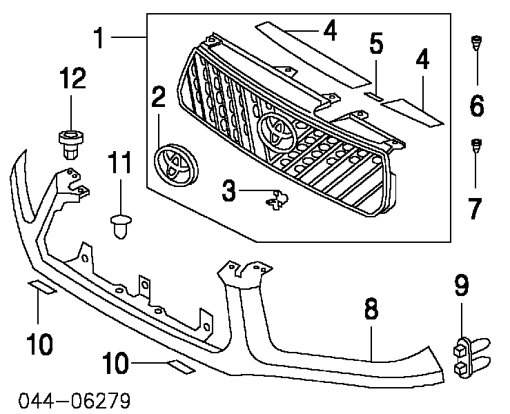 753111E010 Toyota emblema de capó