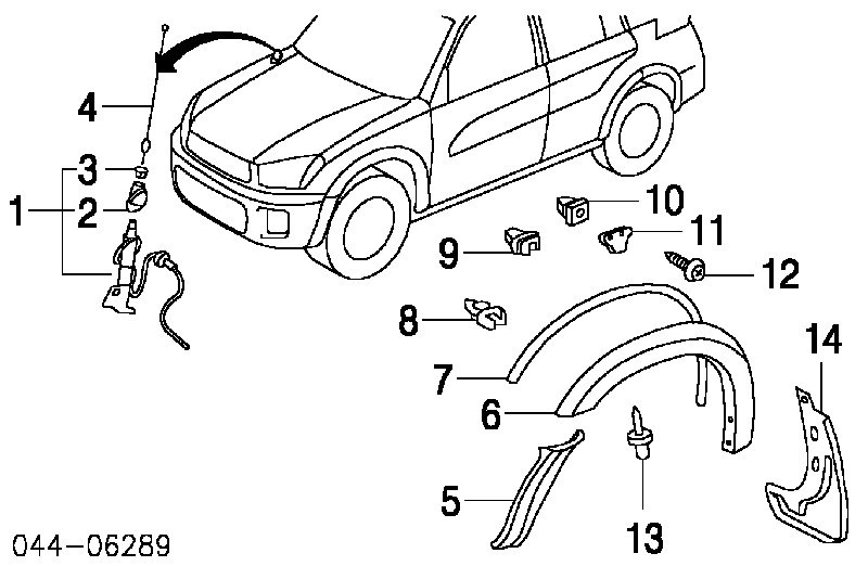  Moldura de la puerta delantera izquierda para Toyota RAV4 2 