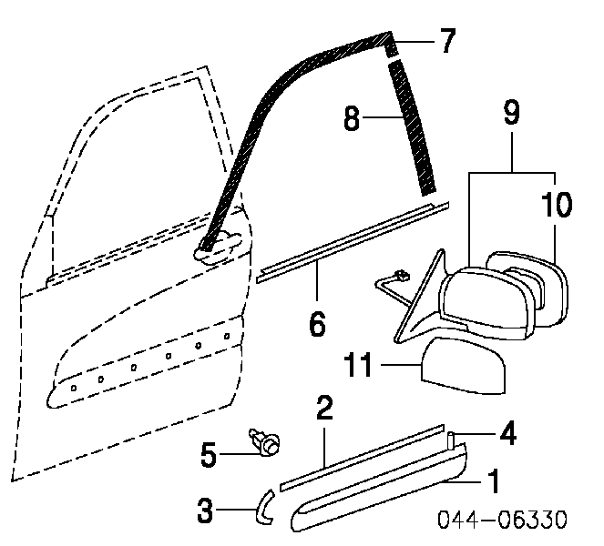 8794042640 Toyota espejo retrovisor izquierdo