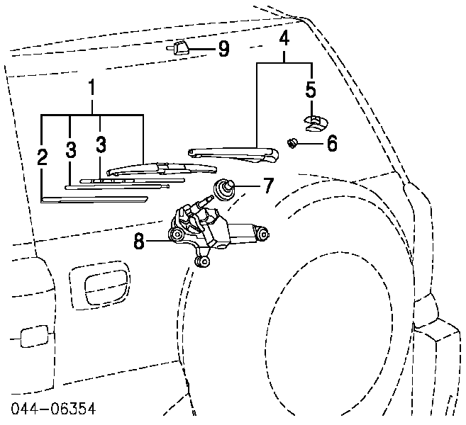 8524242020 Toyota limpiaparabrisas de luna trasera