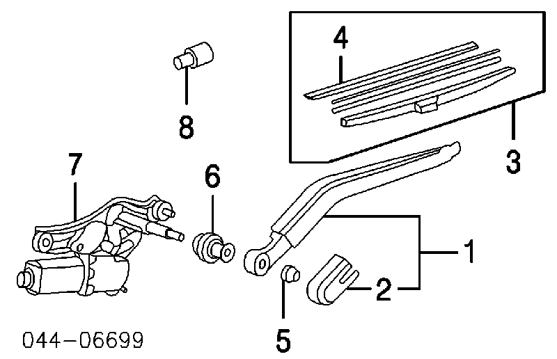  Tuerca de atadura de la palanca (correa) de un limpiaparabrisas para Toyota Hilux GUN12, GUN13