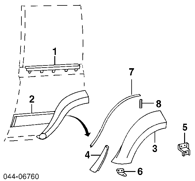  Moldura de la puerta trasera derecha para Toyota Land Cruiser J8