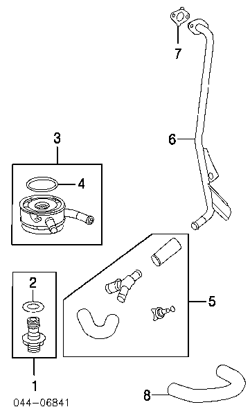  Conducto refrigerante de bloque cilindros a radiador de aceite para Toyota Solara V3