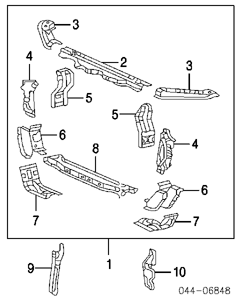  Soporte de radiador completo para Toyota Camry V30