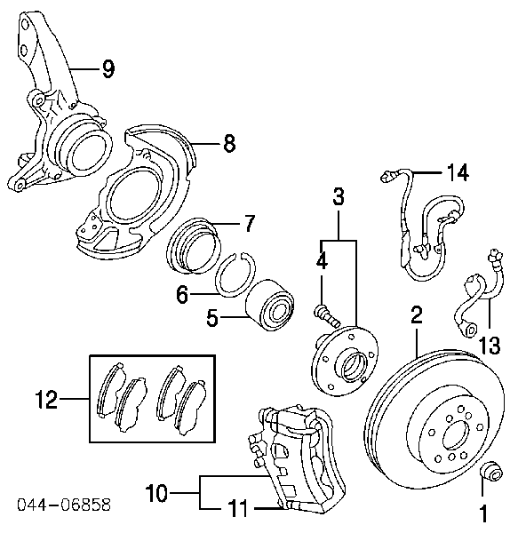 Anillo de retención de cojinete de rueda 9052077001 Toyota