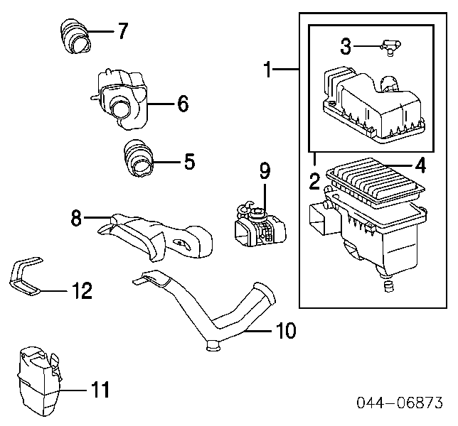 222040D030 Toyota sensor de flujo de aire/medidor de flujo (flujo de aire masibo)