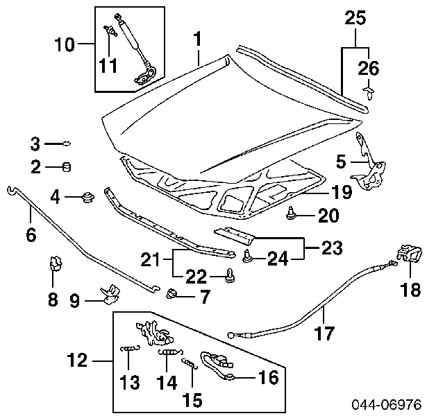  Muelle neumático, capó de motor derecho para Toyota Camry V20