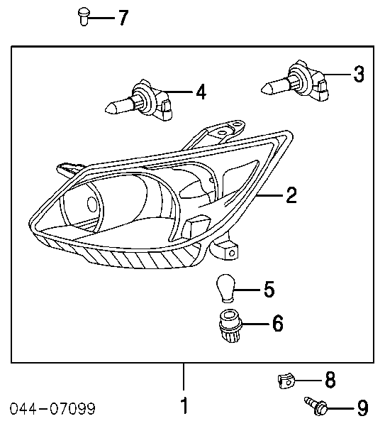  Faro derecho para Toyota Matrix 