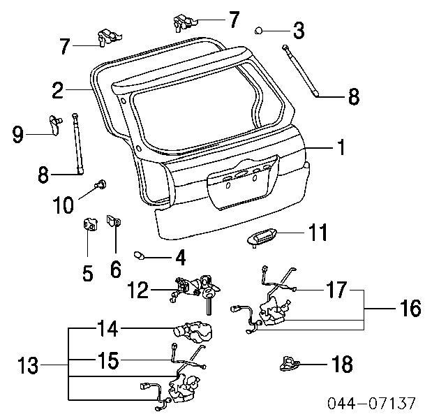 6896002040 Toyota amortiguador de maletero