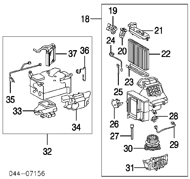 8710752020 Toyota radiador de calefacción