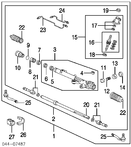  Cremallera de dirección para Toyota 4 Runner N130