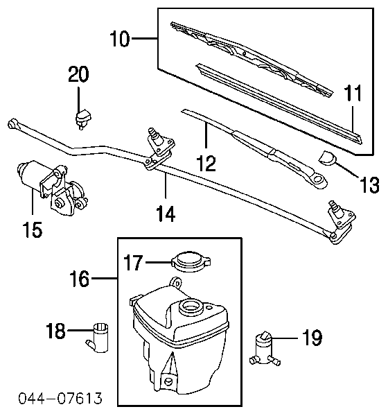 Tapa, brazo del limpiaparabrisas delantero 8519212800 Toyota