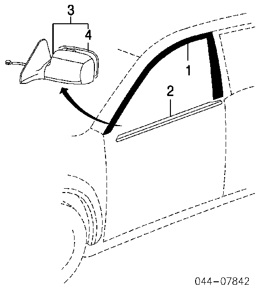  Espejo retrovisor derecho para Toyota Matrix 