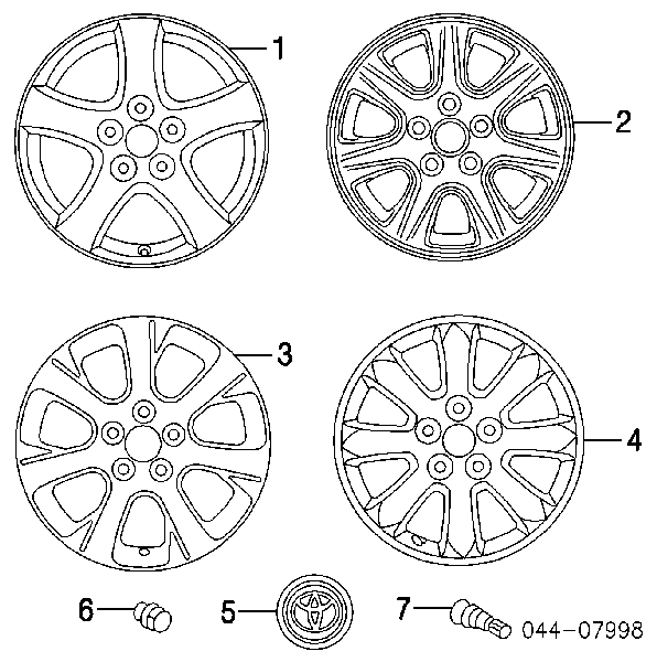 4260333090 Toyota tapacubo rueda