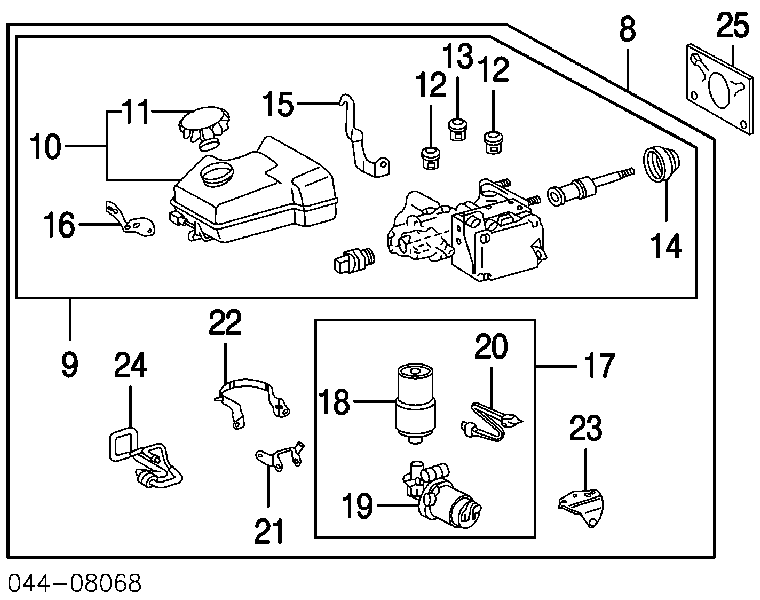 Sellado de un depósito del cilindro de freno principal 4725516010 Toyota/Lexus