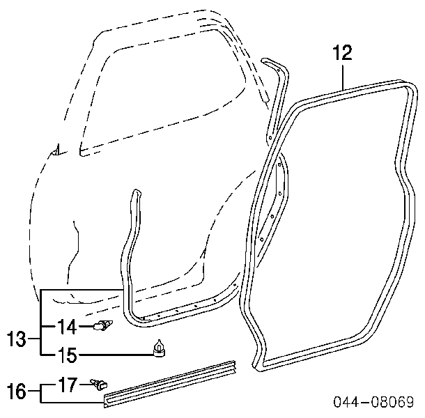 6786802020 Toyota clip, tubuladura de sujeción, alféizar de la puerta