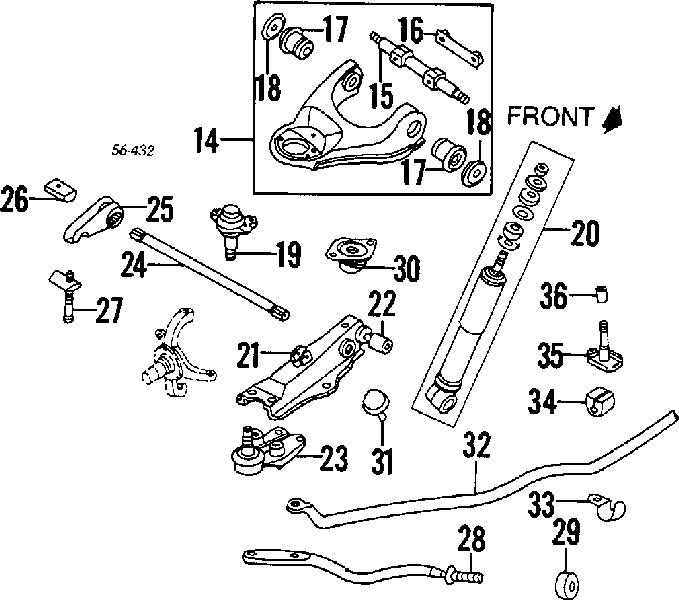 Barra oscilante, suspensión de ruedas delantera, inferior derecha CJ903R Japan Parts