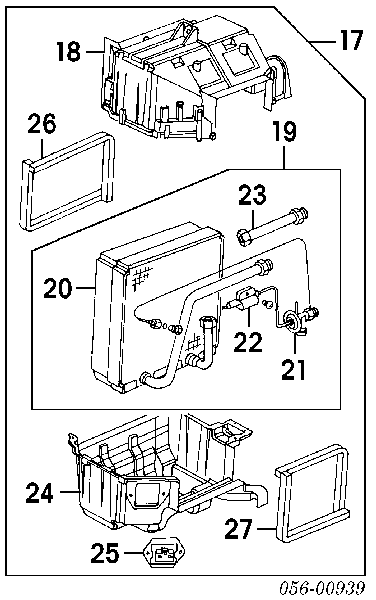 8970464880 Isuzu evaporador, aire acondicionado