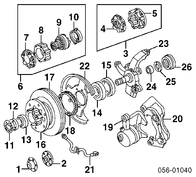 97034035 Isuzu freno de disco delantero