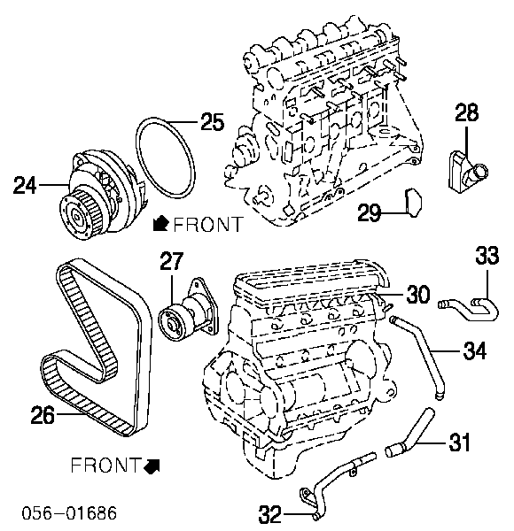 8920640210 Isuzu brida del sistema de refrigeración (triple)