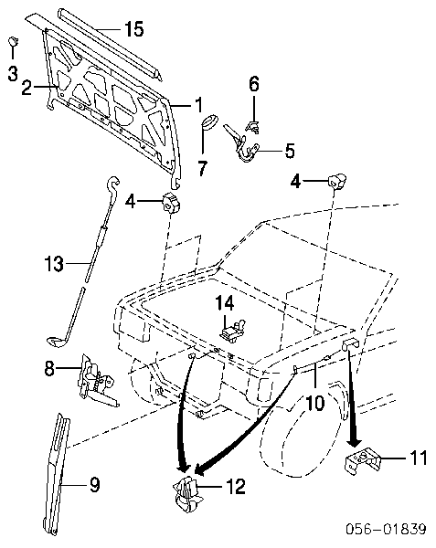 8971913290 Isuzu capó del motor