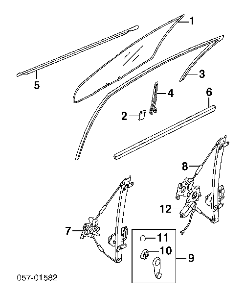  Mecanismo de elevalunas, puerta delantera derecha para Mitsubishi Colt 5 