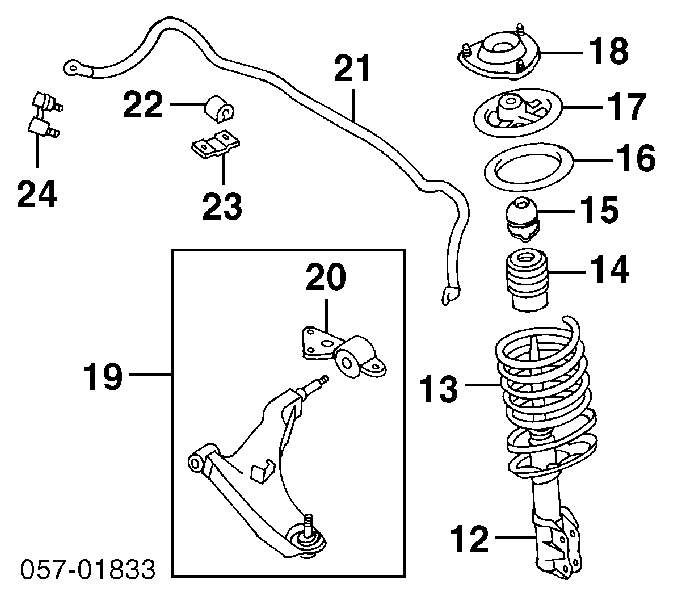 MR554246 Mitsubishi soporte amortiguador delantero