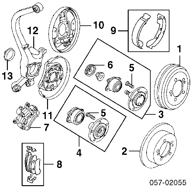 MB857336 Mitsubishi pastillas de freno traseras