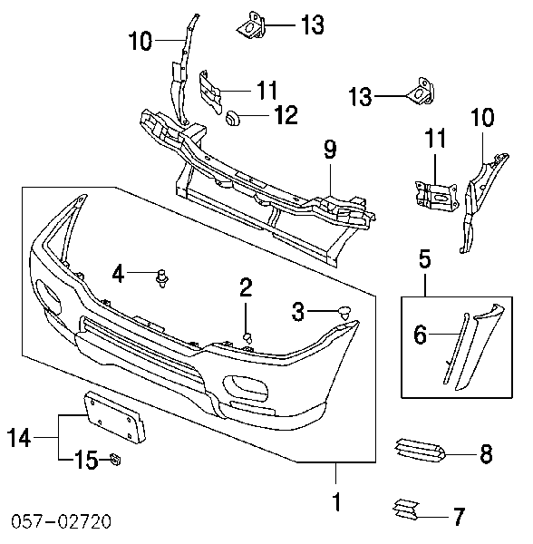  Listón embellecedor/protector, parachoques delantero derecho para Mitsubishi Montero K8, K9