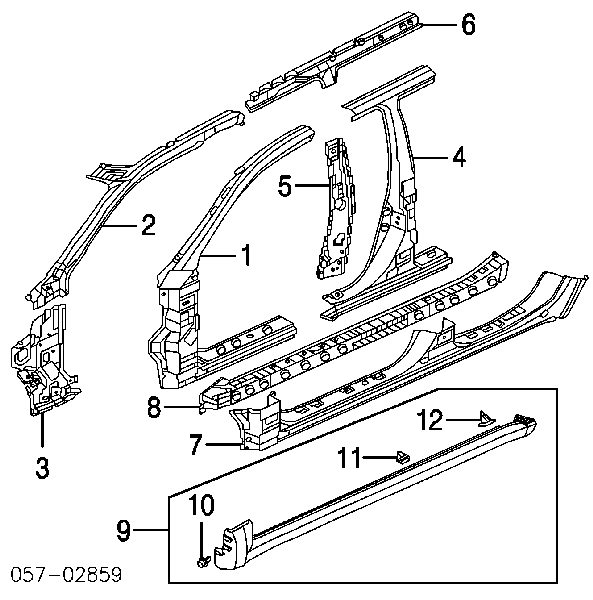  Clip, Tubuladura de sujeción, alféizar de la puerta para Mitsubishi Outlander 1 