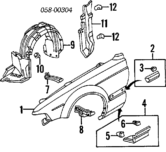  Guardabarros interior, aleta delantera, izquierdo para Honda Legend 2 