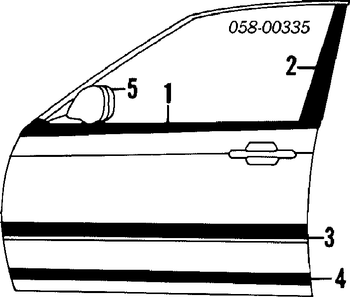  Moldura de la puerta delantera izquierda para Honda Legend 2 