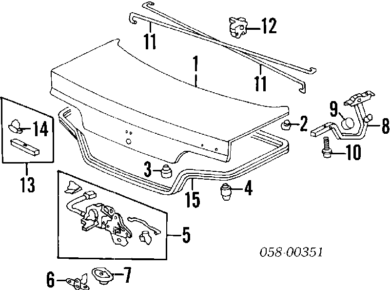  Goma de contorno del maletero para Honda Legend 2 