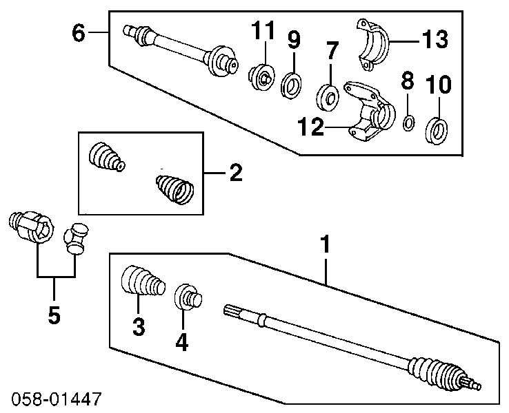 44018SM4A02 Honda fuelle, árbol de transmisión delantero exterior