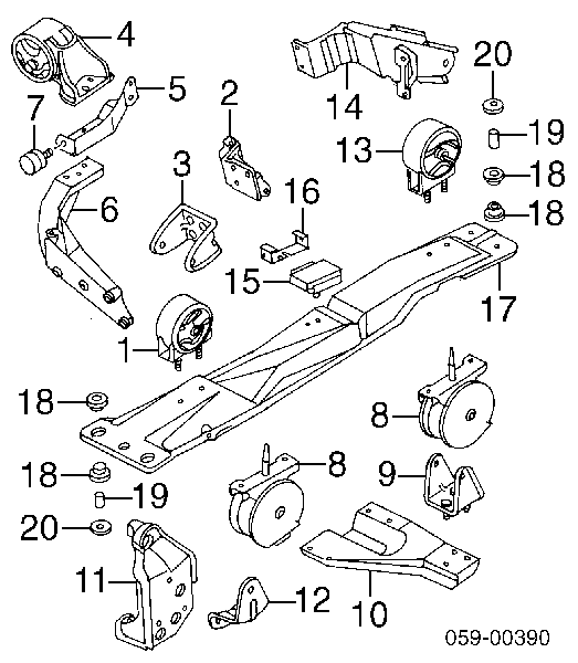  Soporte de motor derecho para Suzuki Baleno EG