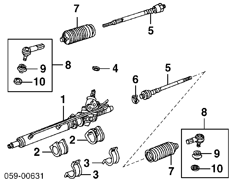 4858064G24 Suzuki cremallera de dirección