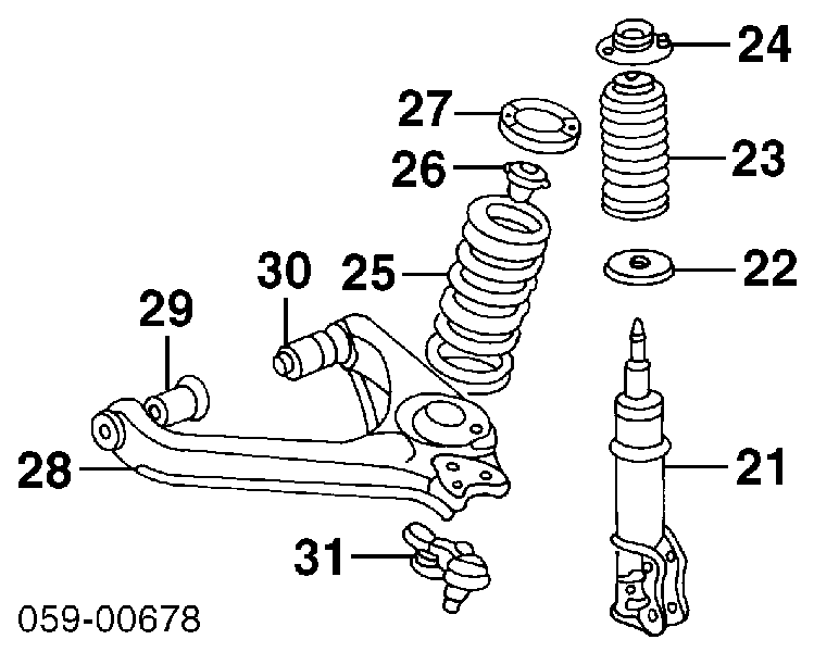 Barra oscilante, suspensión de ruedas delantera, inferior derecha 4520060851 Suzuki