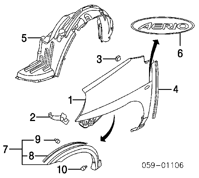 Guardabarros interior, aleta delantera, izquierdo 7414FL1T Polcar