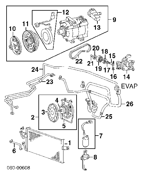 9783022000 Hyundai/Kia perno del compresor de aire acondicionado