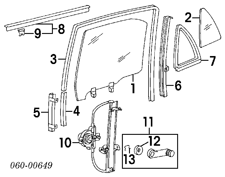 Mecanismo de elevalunas, puerta trasera derecha 8340222000 Hyundai/Kia