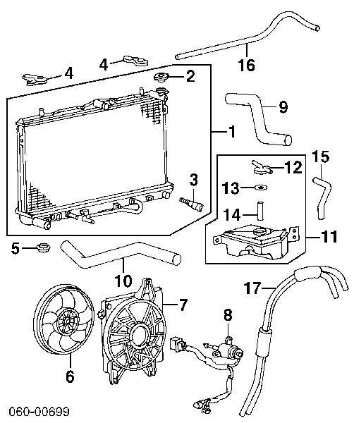 Tubería de radiador arriba 227424 Impergom