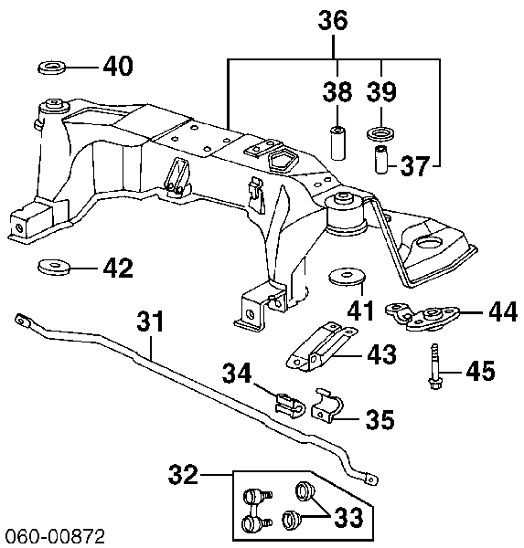 6246637100 Hyundai/Kia bloqueo silencioso (almohada De La Viga Delantera (Bastidor Auxiliar))