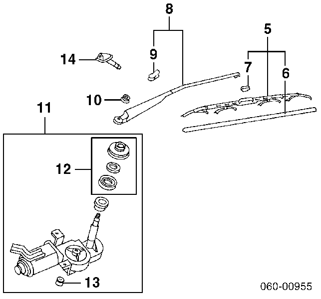  Motor limpiaparabrisas luna trasera para Hyundai Accent 